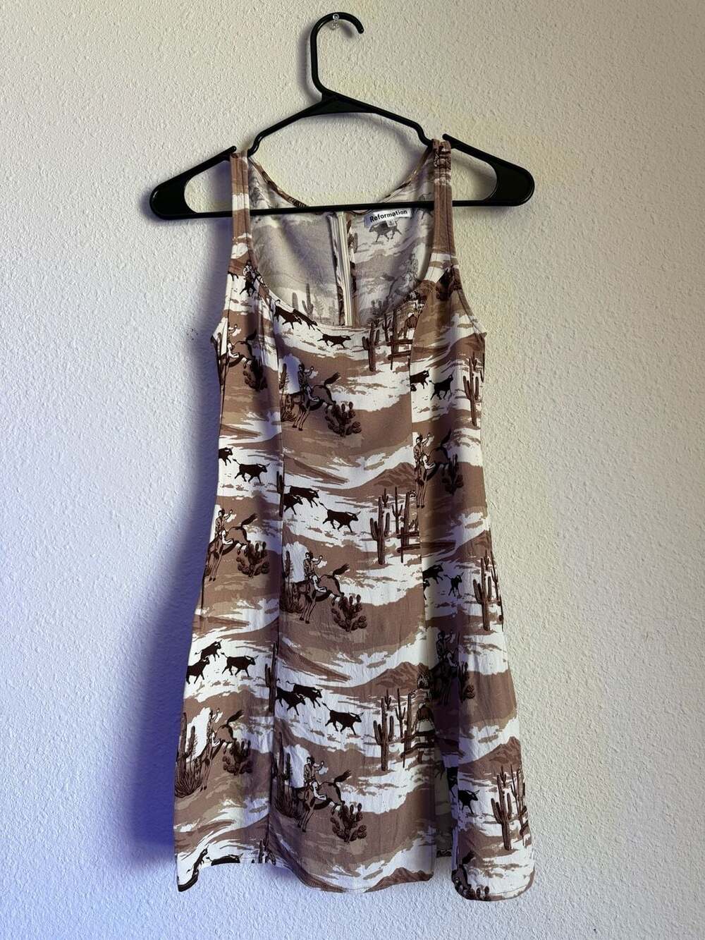 Reformation Simi Mini Dress in Desert Western Print